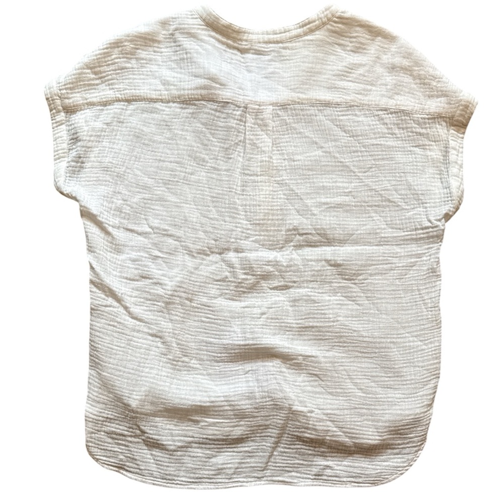 Faherty Dream Cotton Gauze Desmond Top White Sz Small - Picture 7 of 11